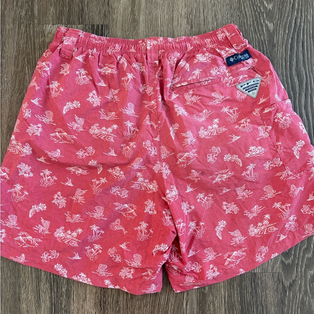 Men’s PFG Columbia Swimtrunks- red- size small